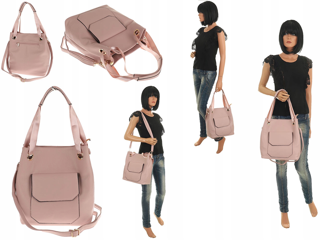 Elegancka Klasyczna Torebka Damska listonoszka A4 Teczka 16112 Płeć kobieta