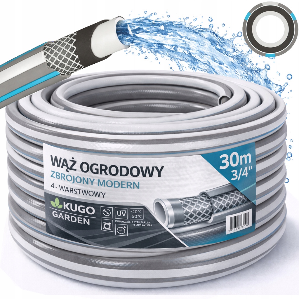 Hadice 3/4" 30 m 4VRSTVÁ Vyztužená Moderní Polská Výroba