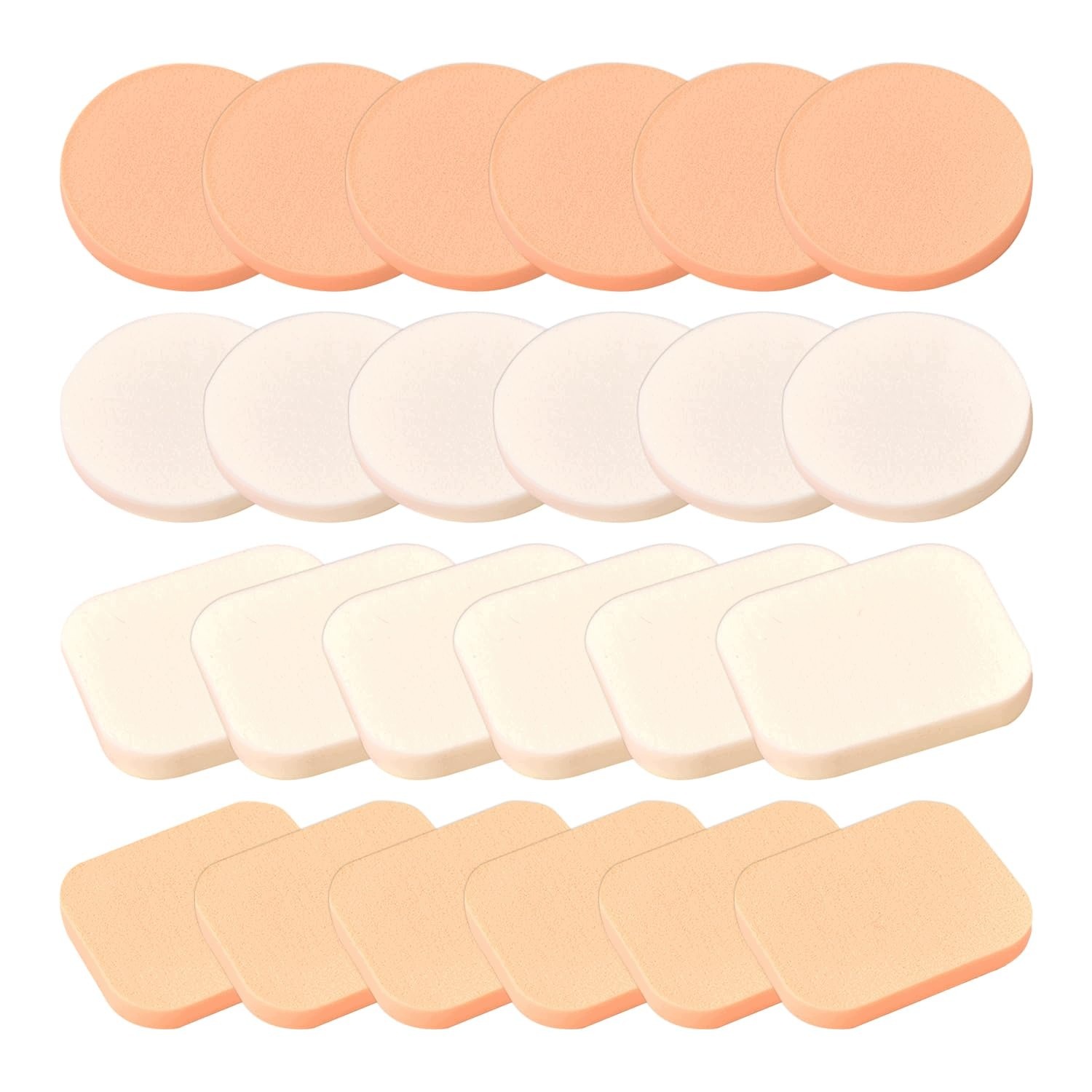 24 Kusů Houbiček Na Make-up, Kulatý Pudr, Čtvercový Pudr Do Dílny