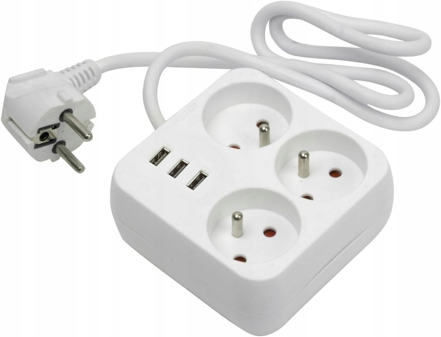 LISTWA ZASILAJĄCA PRZEDŁUŻACZ Z UZIEMIENIEM +3 USB ROZDZIELACZ PRZEDŁUŻKA