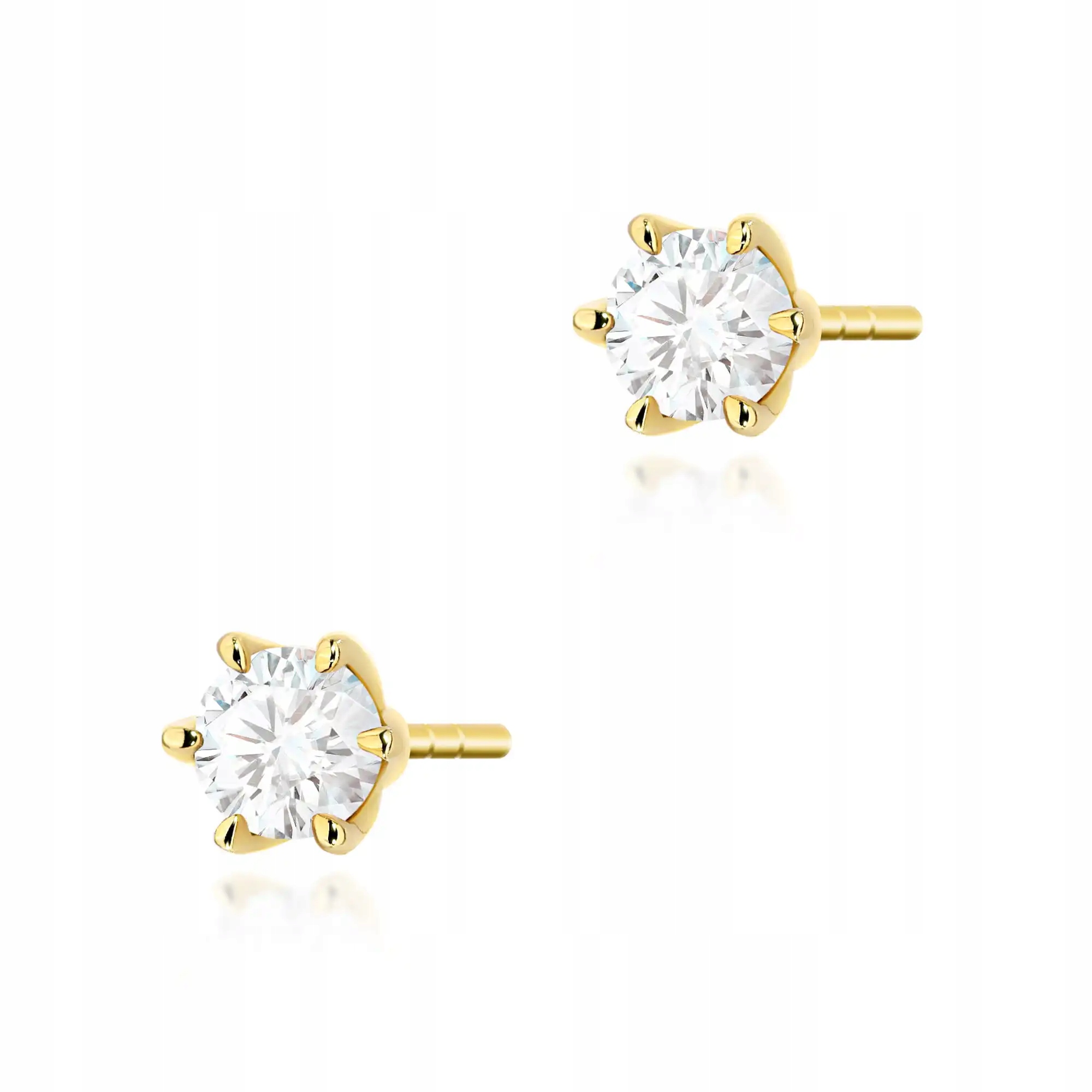 Zlaté dámské náušnice 585 s diamantem 0.30ct, moderní, ideální jako dárek pro maminku