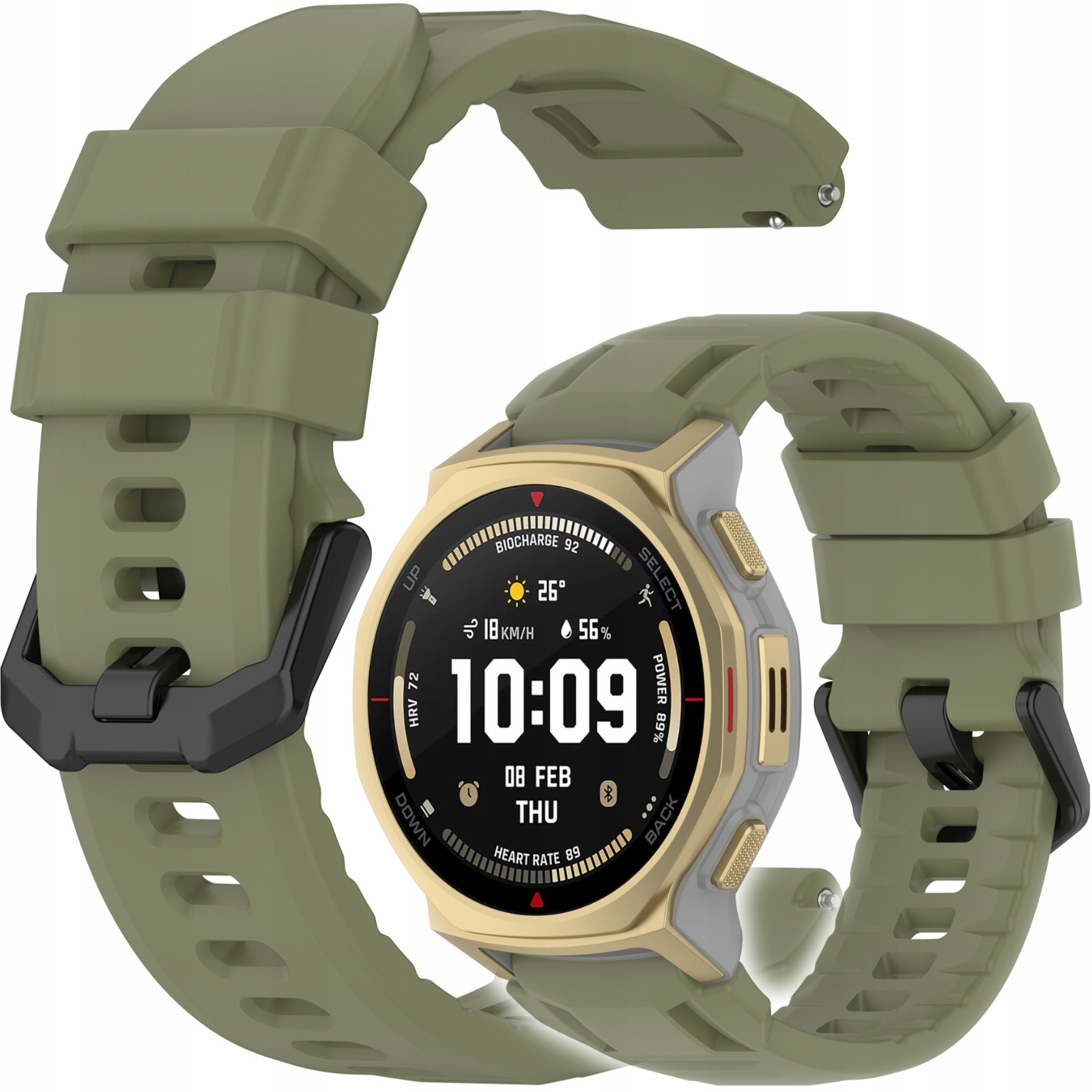 Silikonowy pasek zielony do Amazfit T-Rex 3 Pro 44mm|Sportowy wytrzymały