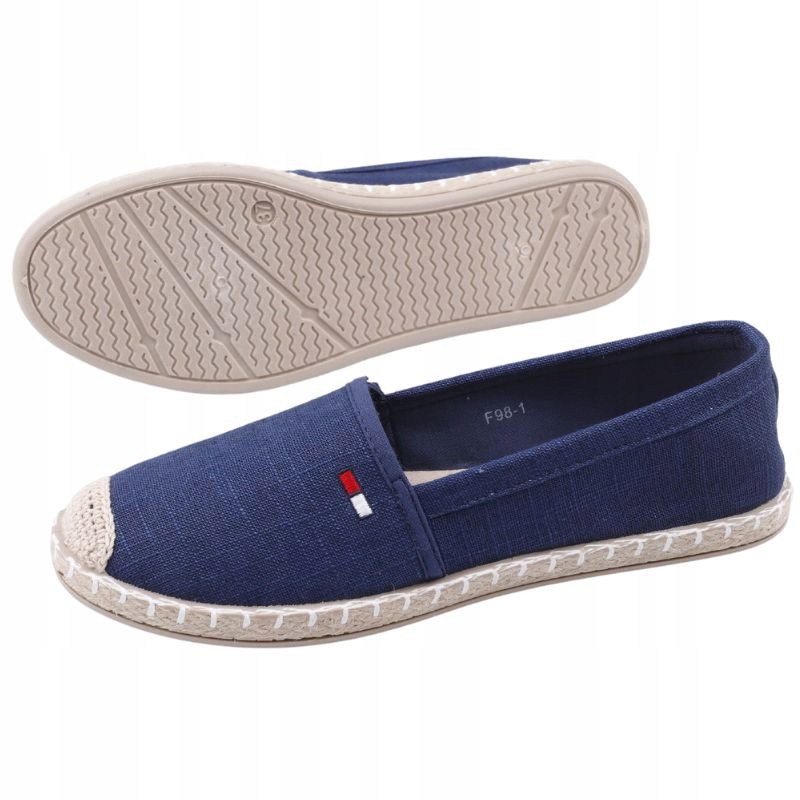 GRANATOWE ESPADRYLE DAMSKIE WSUWANE TENISÓWKI PŁASKIE PÓŁBUTY WYGODNE Marka inna