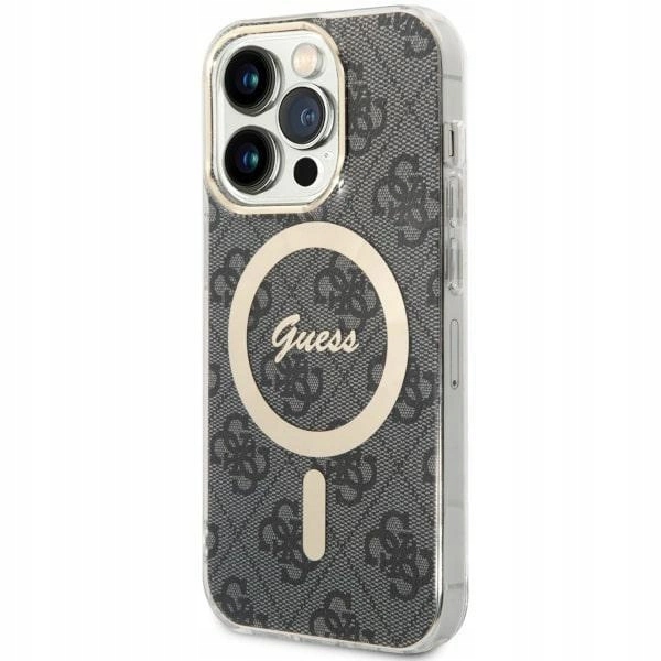 Pouzdro Guess 4G MagSafe case kryt na iPhone 14 Pro černé