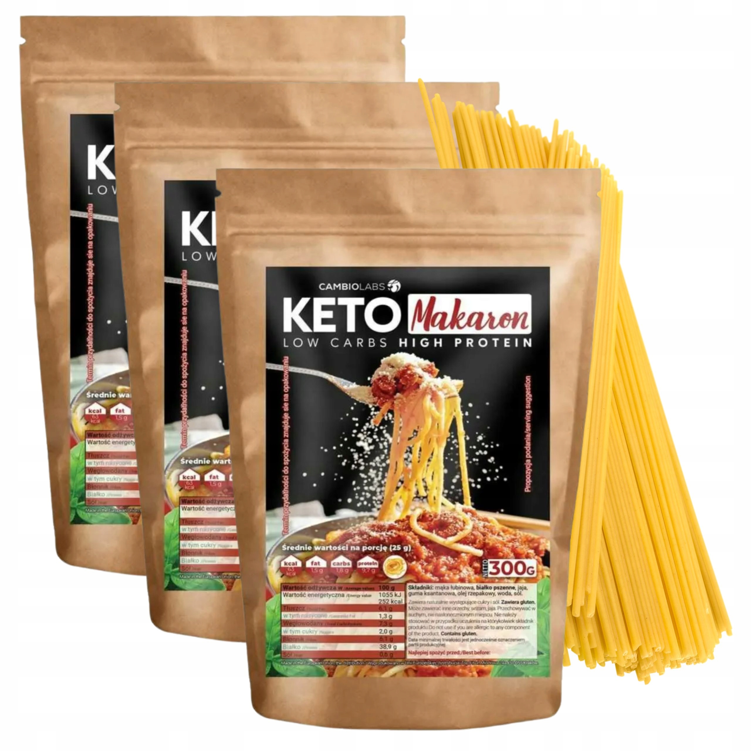 Těstoviny Keto Nudličky o 90 % méně sacharidů CambioLabs 900 g