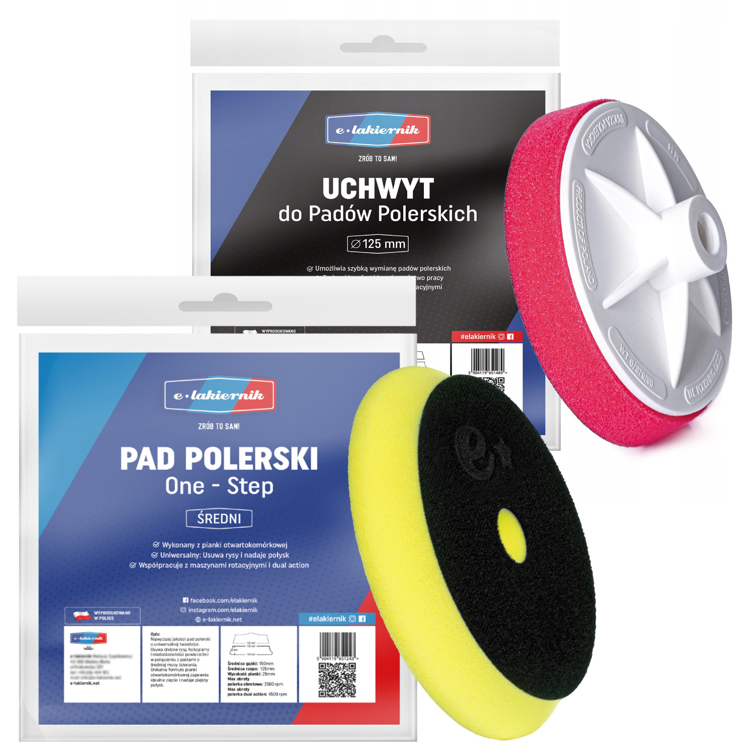 Pad Polerski Średni 150/125mm Uchwyt Do Padów Gąbek Polerskich 125mm M14