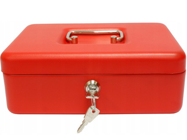 

Kasetka metalowa na pieniądze 250x180x90 Czerwona