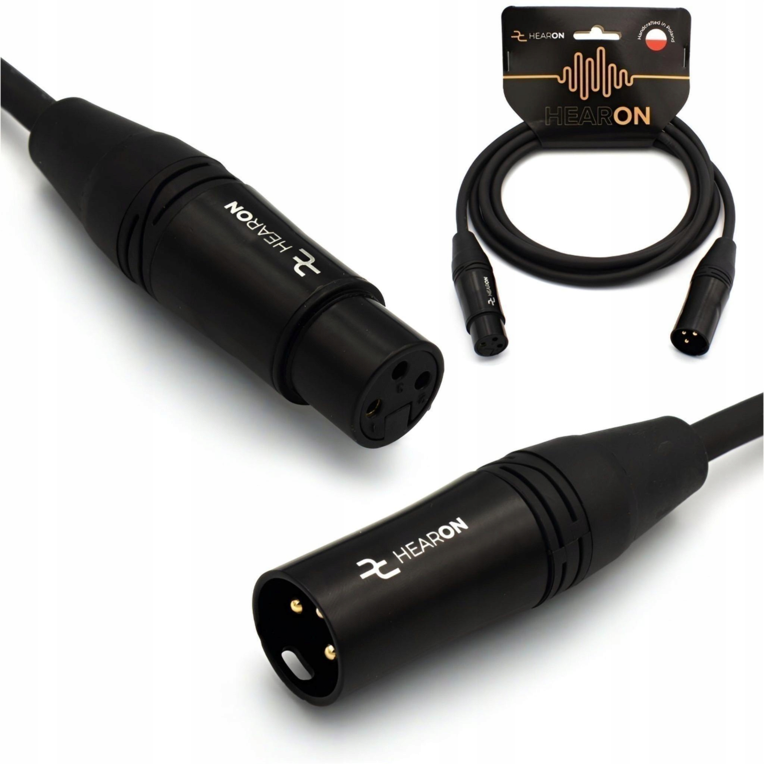 Hearon Pro Kabel Mikrofonowy Symetryczny Xlr 5m Męski Żeński Miedź Ofc