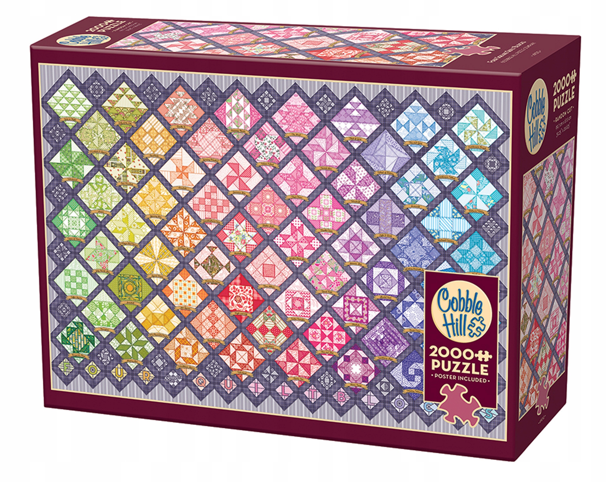 Puzzle 2000 el. Tęczowy patchwork Cobble Hill