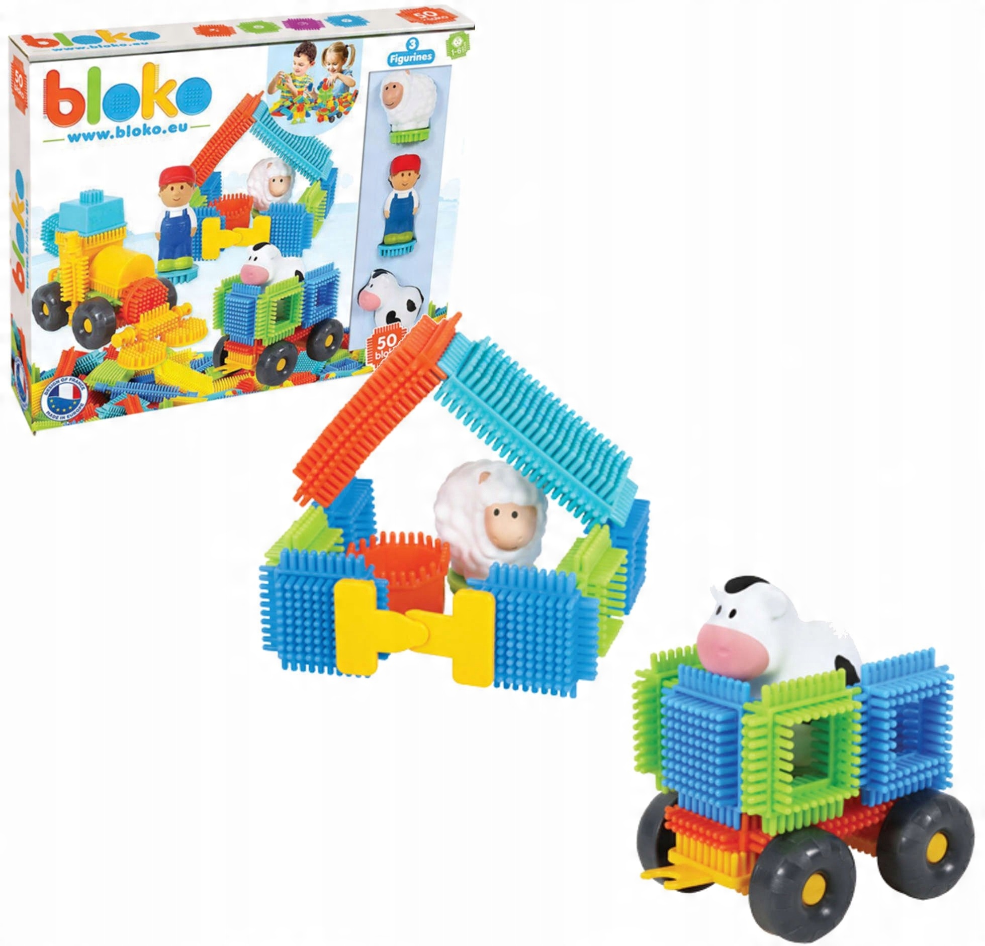 

Mochtoys Bloko Klocki Pin Bricks 50 El 3 Figurki