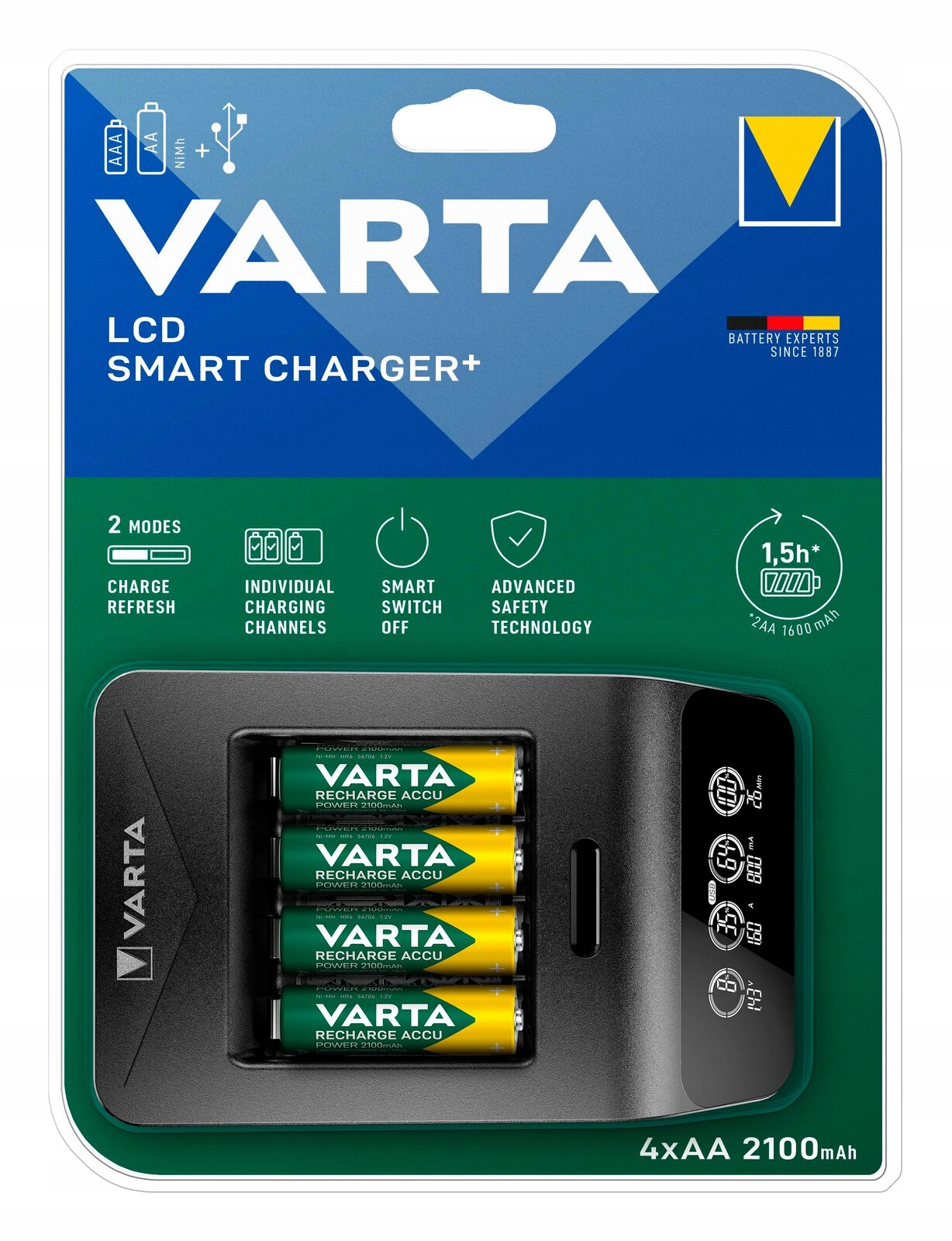 Ładowarka do akumulatorków Ni-MH Varta Smart Charger Plus 57684 4 aku R6