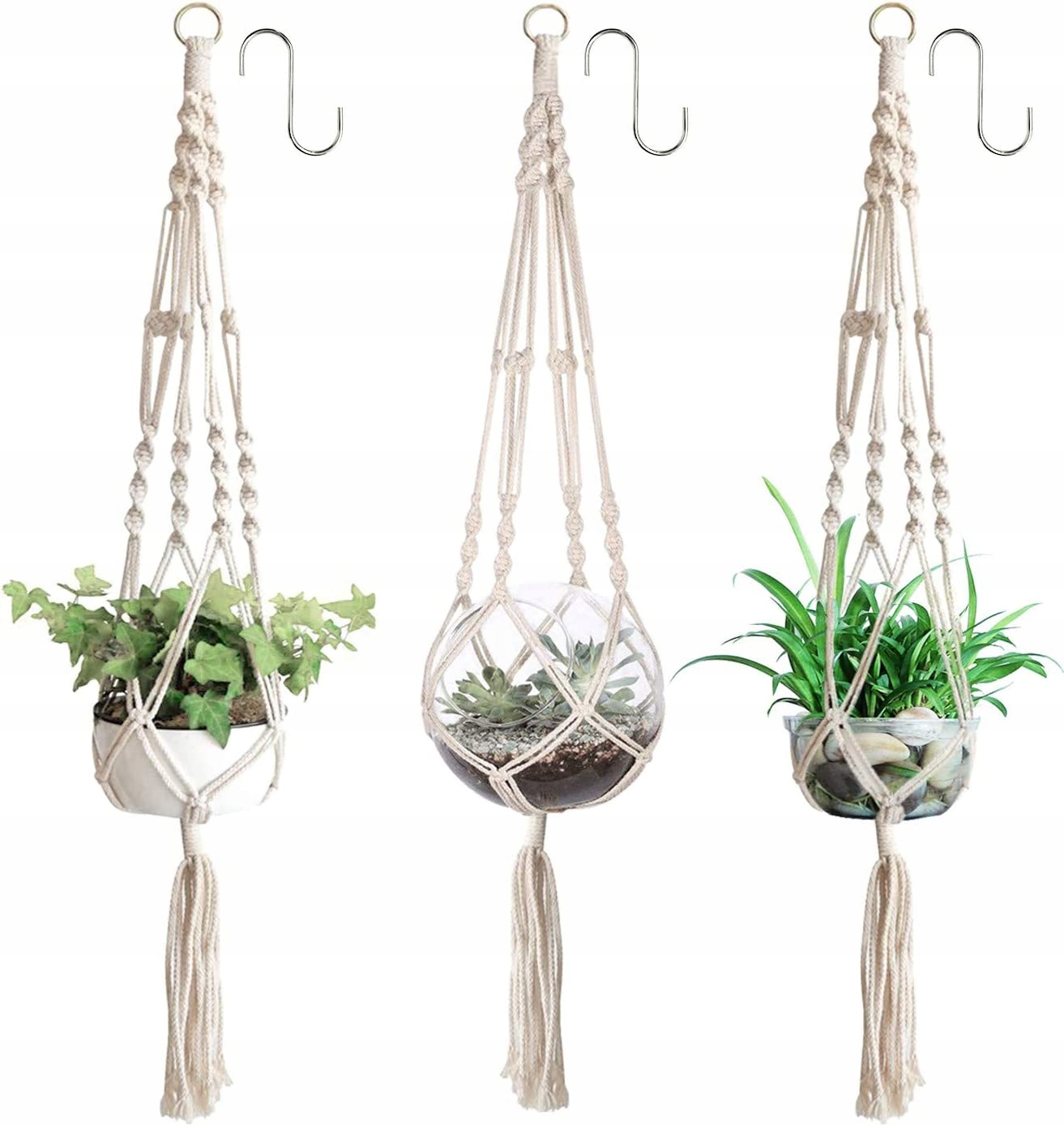 

Kwietnik Wiszący Ze Sznurka Boho Makrama 4x 100cm