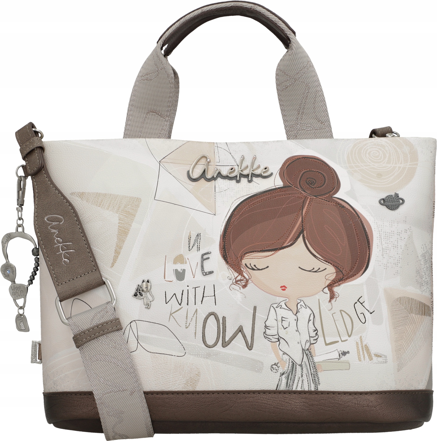 A451 Anekke Torebka kuferek listonoszka Muse Sophia z szerokim pasem