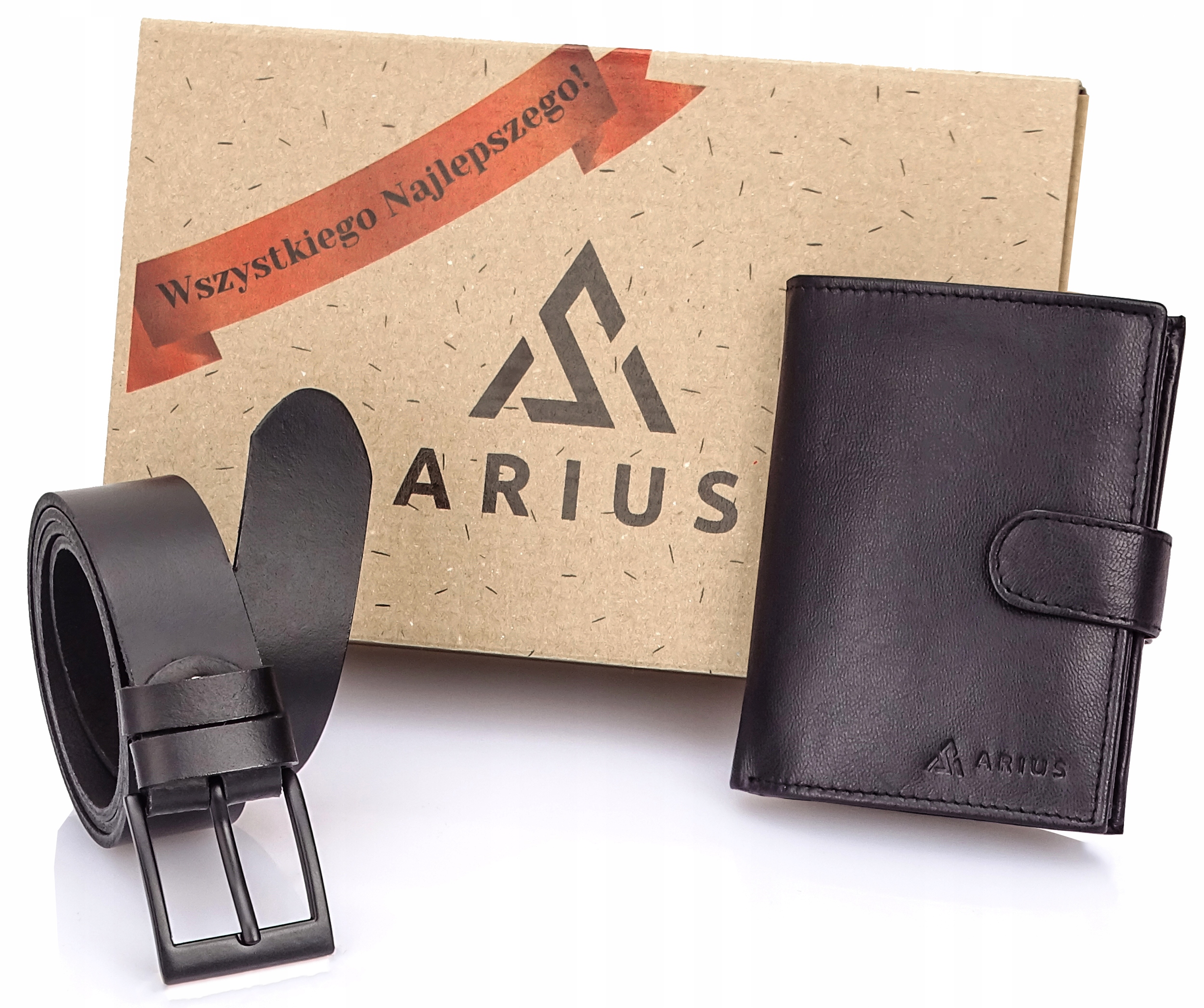 Pásek Meski Černý Jmenný a Peněženka Meski Mládežnický Arius