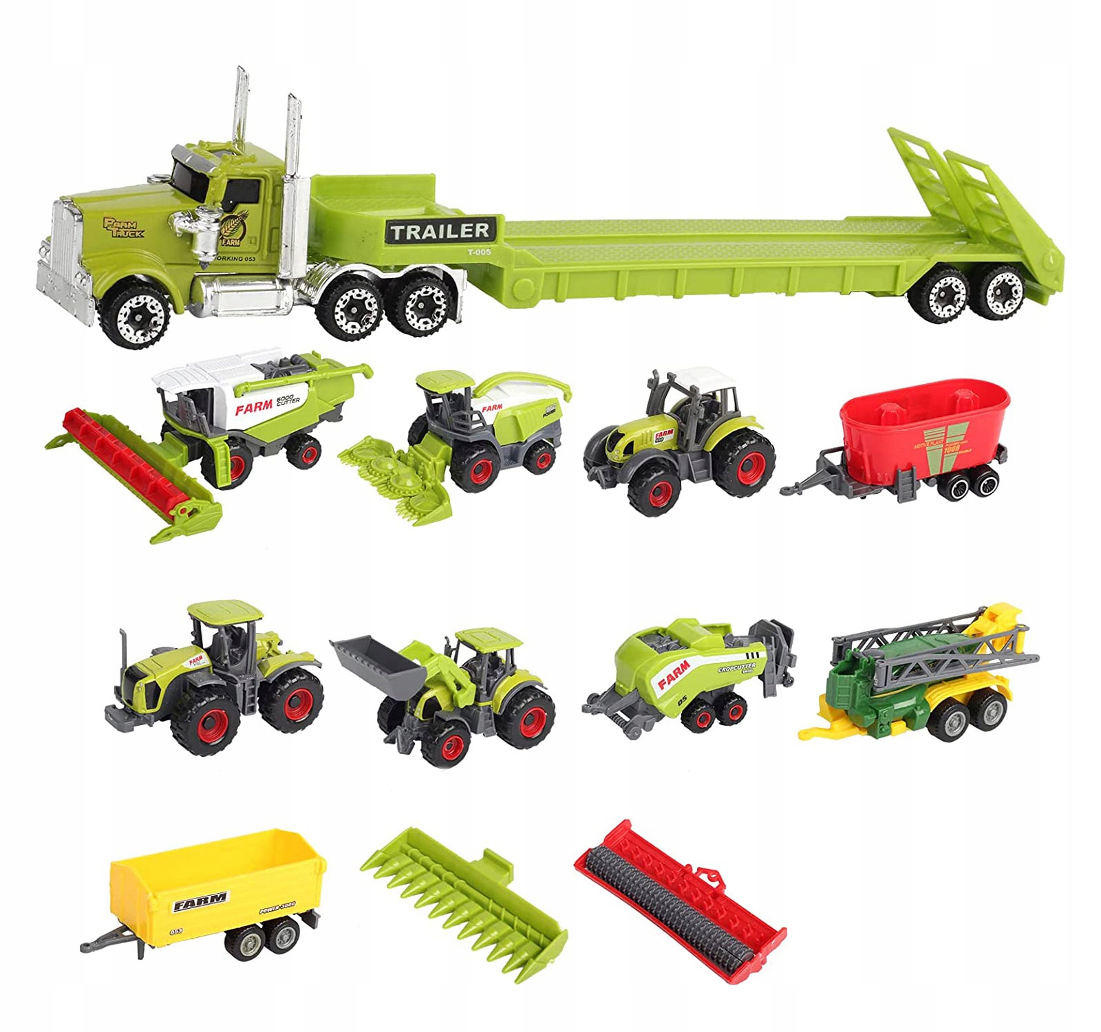 ZESTAW ROLNICZY TRAKTOR CIĄGNIK KOMBAJN ZWIERZĘTA Wysokość produktu 5 cm