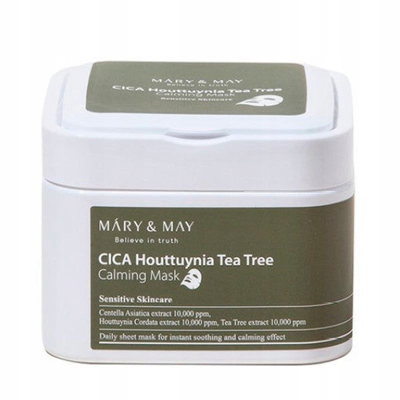 Mary+may Zklidňující maska s čajovníkem Cica Houttuynia 30 ks 400 ml