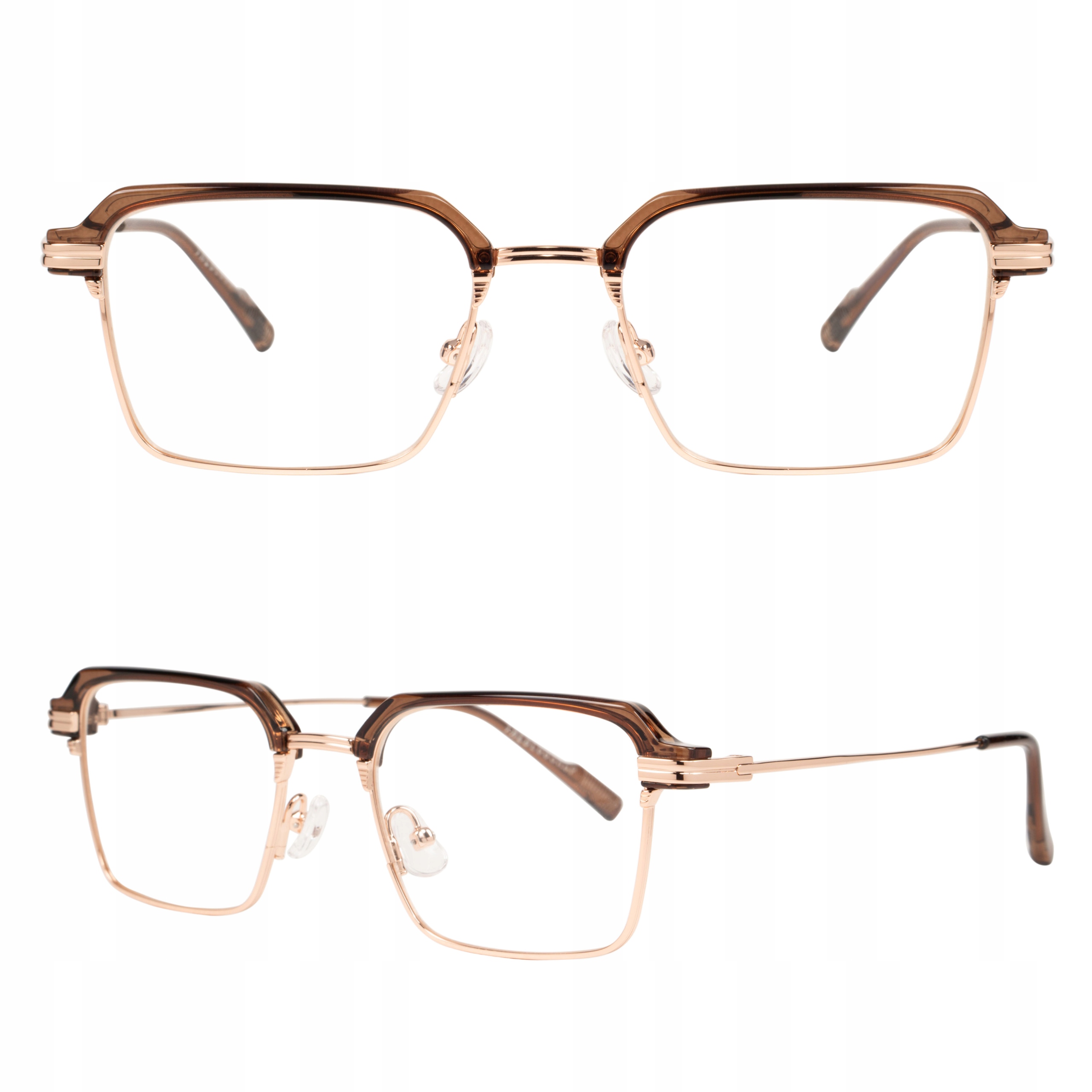 OKULARY ZERÓWKI PROSTOKĄTNE OPRAWKI VINTAGE RETRO