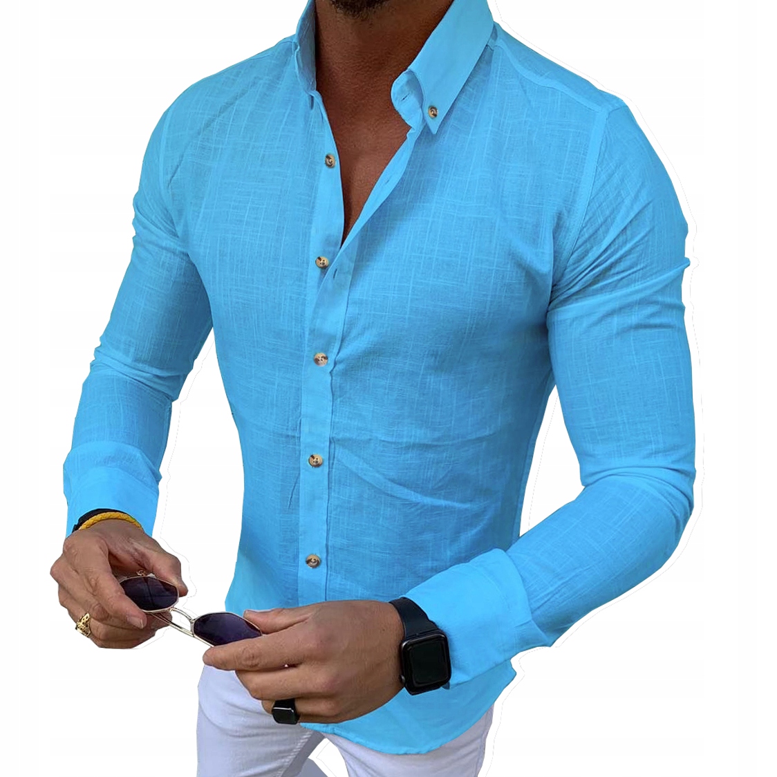 Pánská košile Casual Lněná Klasická Len Prodyšná