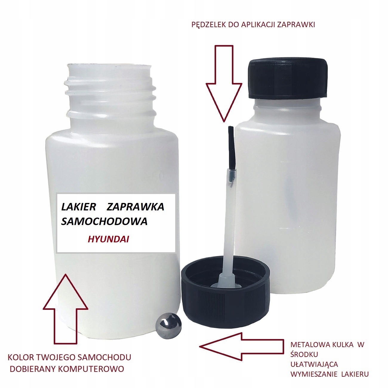 

Hyundai Lakier Samochodo Zaprawka Każdy Model 50ML