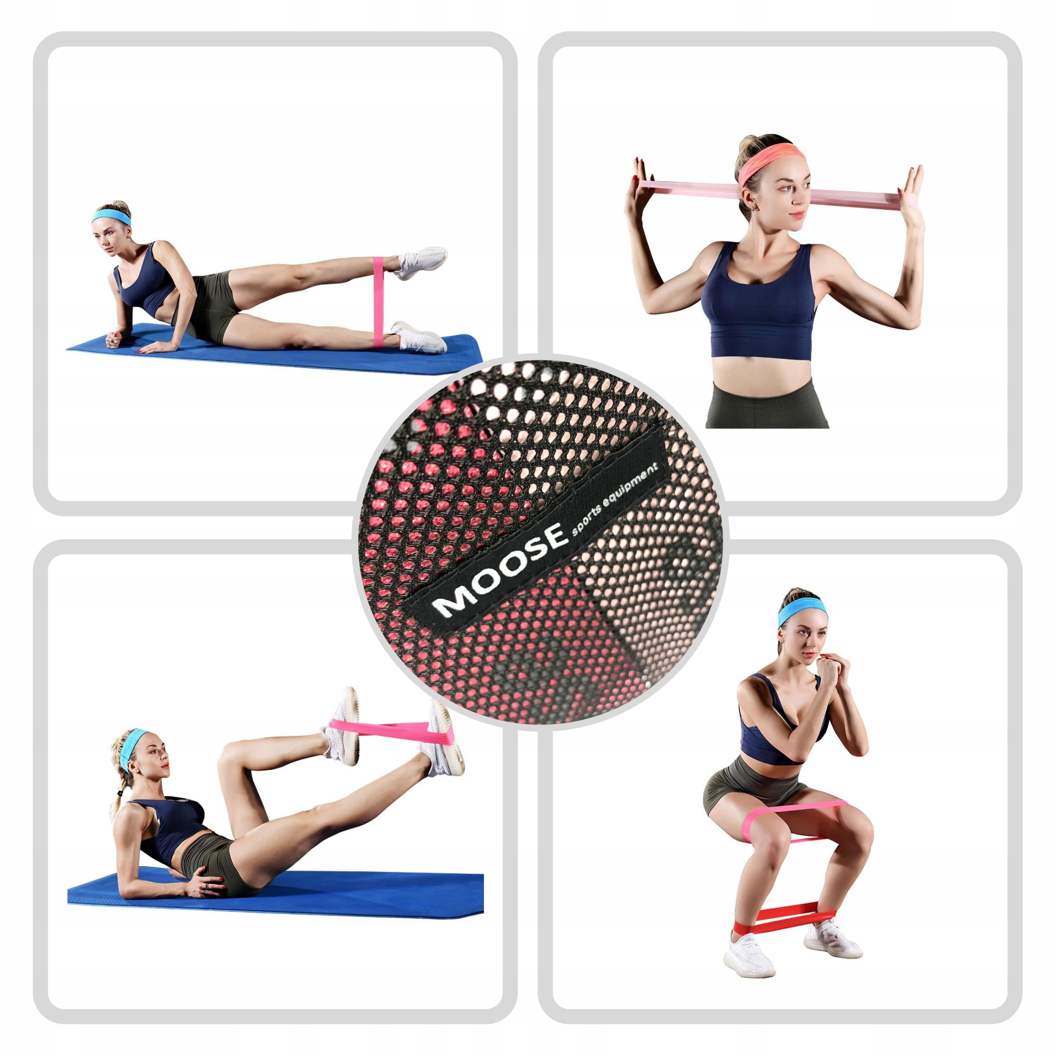 GUMY OPOROWE MINI BAND CROSSFIT FITNESS MATERIAŁOWE DO ĆWICZEŃ ZESTAW 5X Długość 60 cm