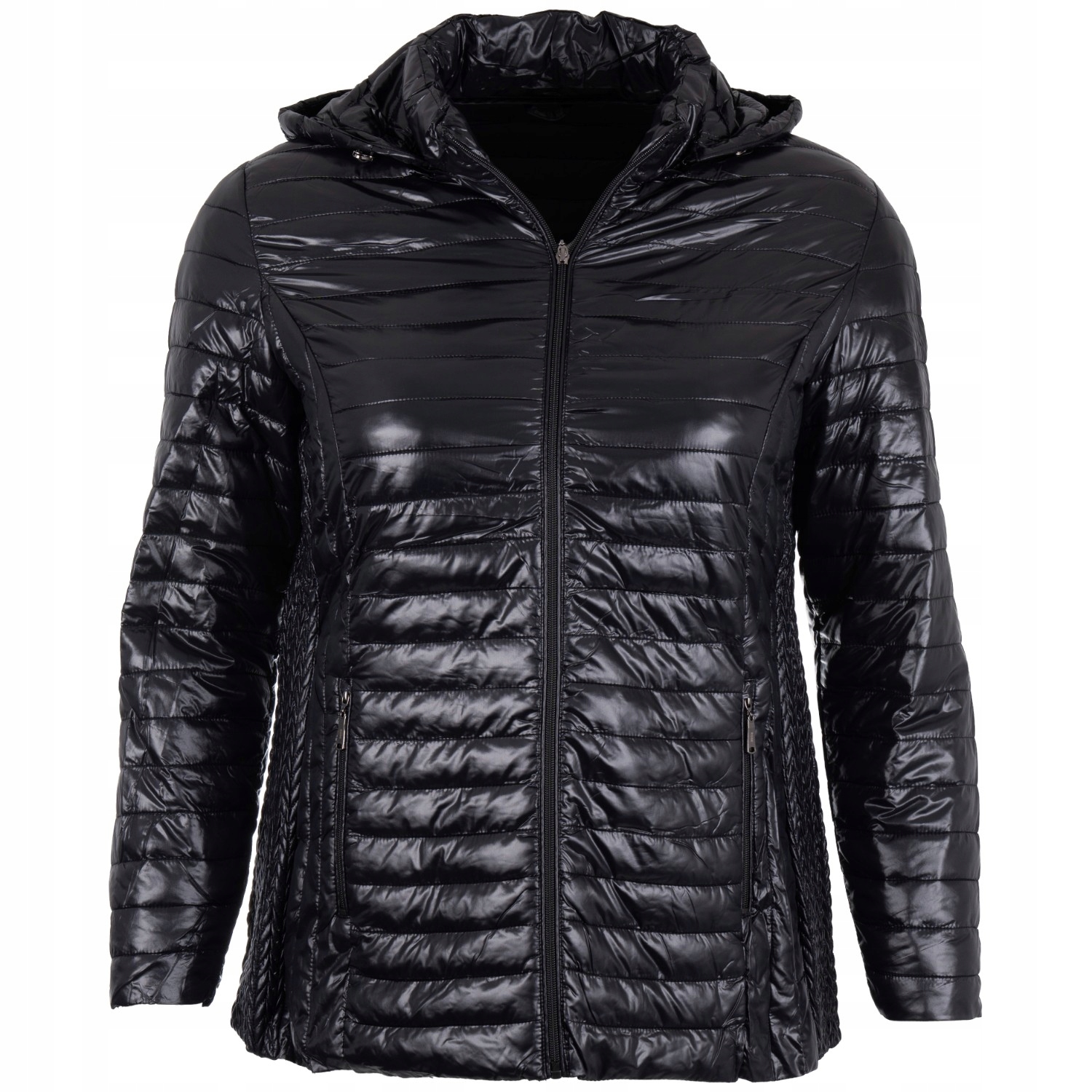 Kurtka damska ocieplana jesienna przejściowa rozsuwana z kapturem 4XL