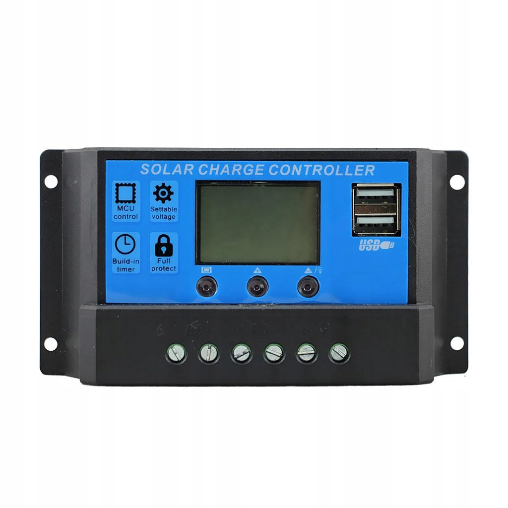 LCD Dual USB 12V 24V Auto PWM Solar Panel Controller Regulator 40A Marka bez marki