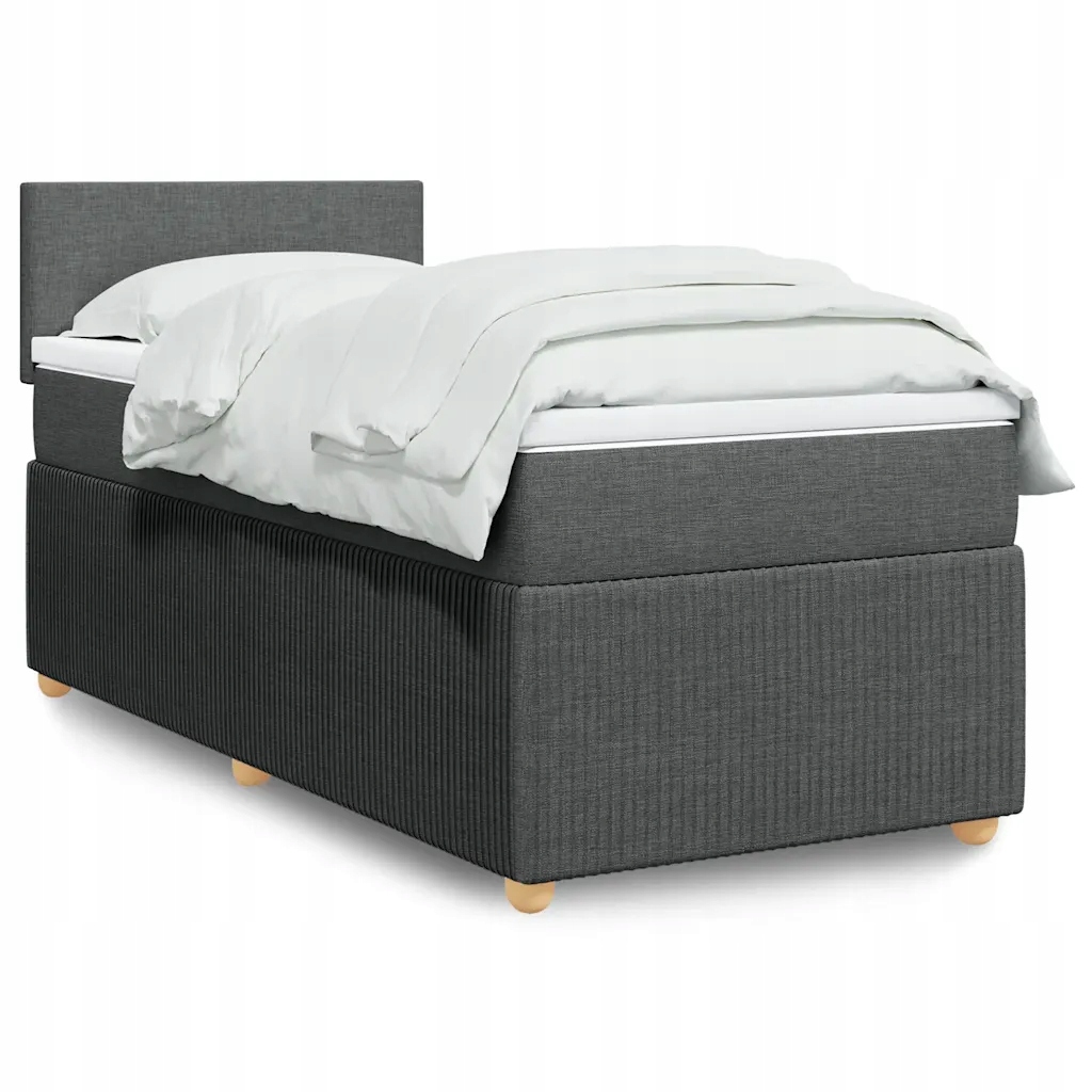 vidaXL Box spring postel s matrací tmavě šedá 90x200 cm textil