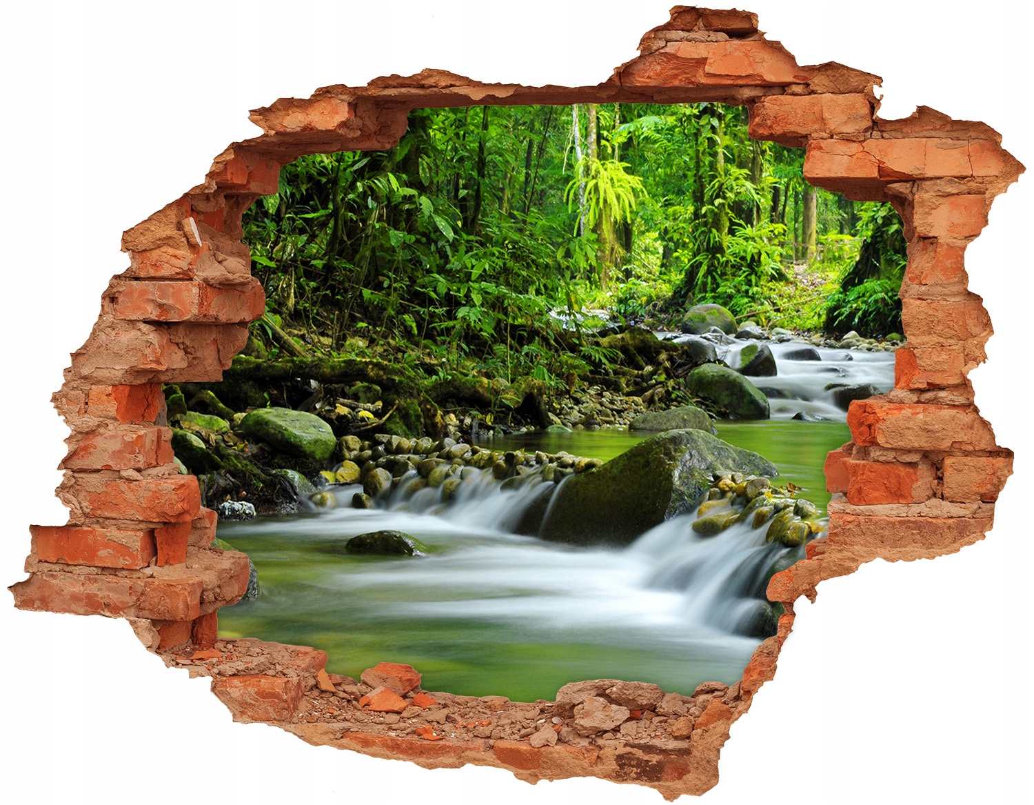 

Dziura 3d w ścianie Naklejka Górski potok 90x70