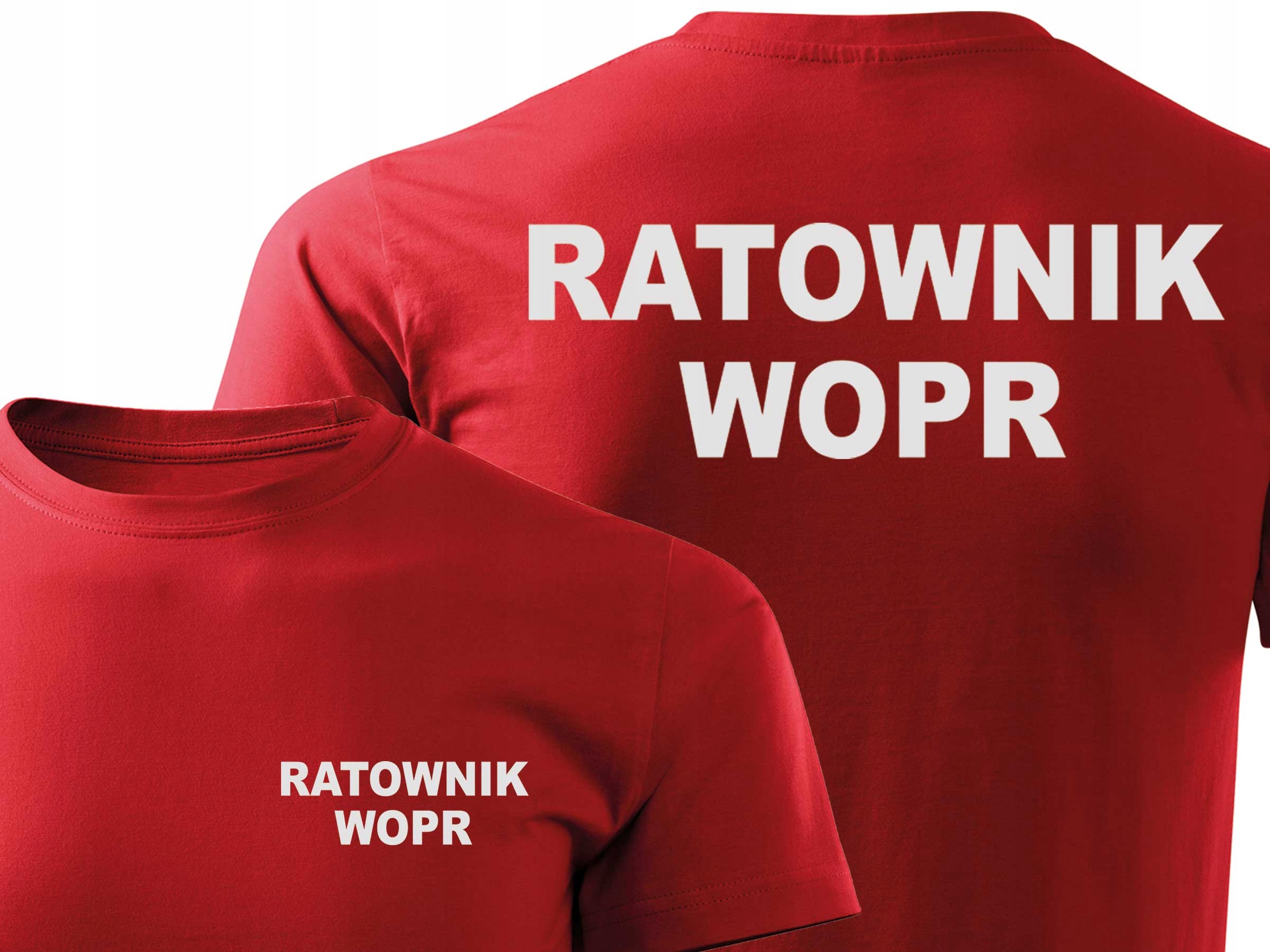 

Czerwony T-shirt Napis Ratownik Wopr Odblaskowy