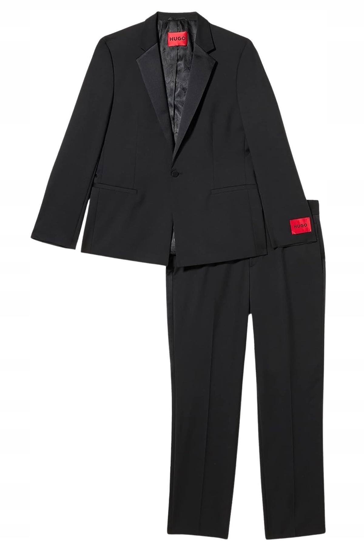 Hugo Pánský Elegantní Černý Oblek S Vlnou 44 Jxd