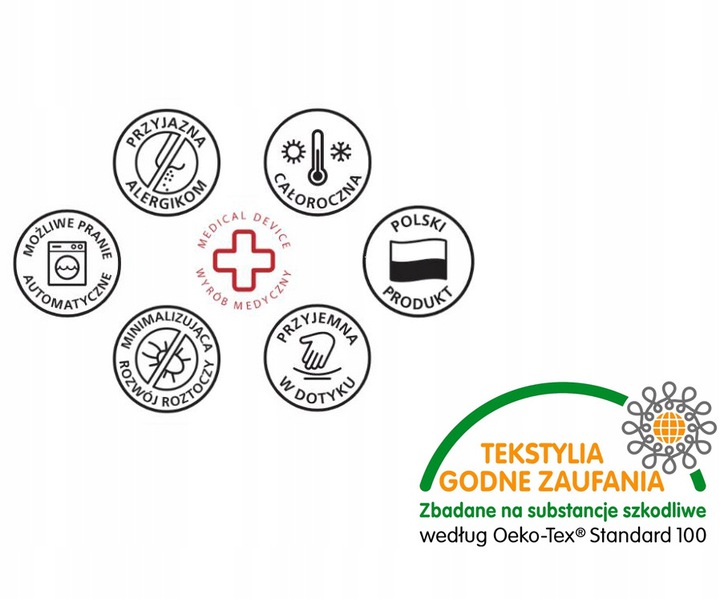 ANTYALERGICZNA Kołdra Letnia + Całoroczna 4 Pory Roku 200x220 DreamMED Marka Wendre