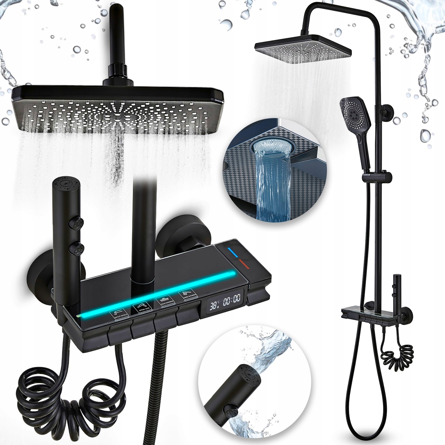 Sprchový Set Sprchový Sloup S Termostatem Koupelnová Sprcha