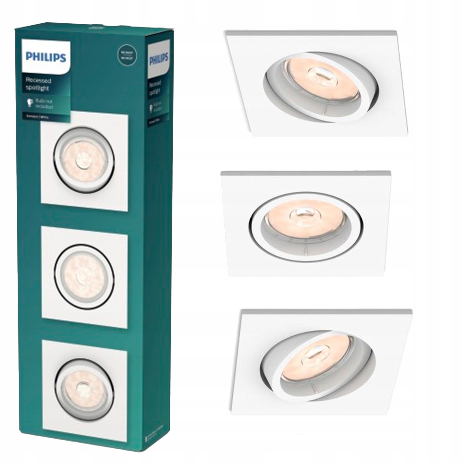 3x Podomítkové zapuštěné bodové svítidlo GU10 Bílá Enneper Philips