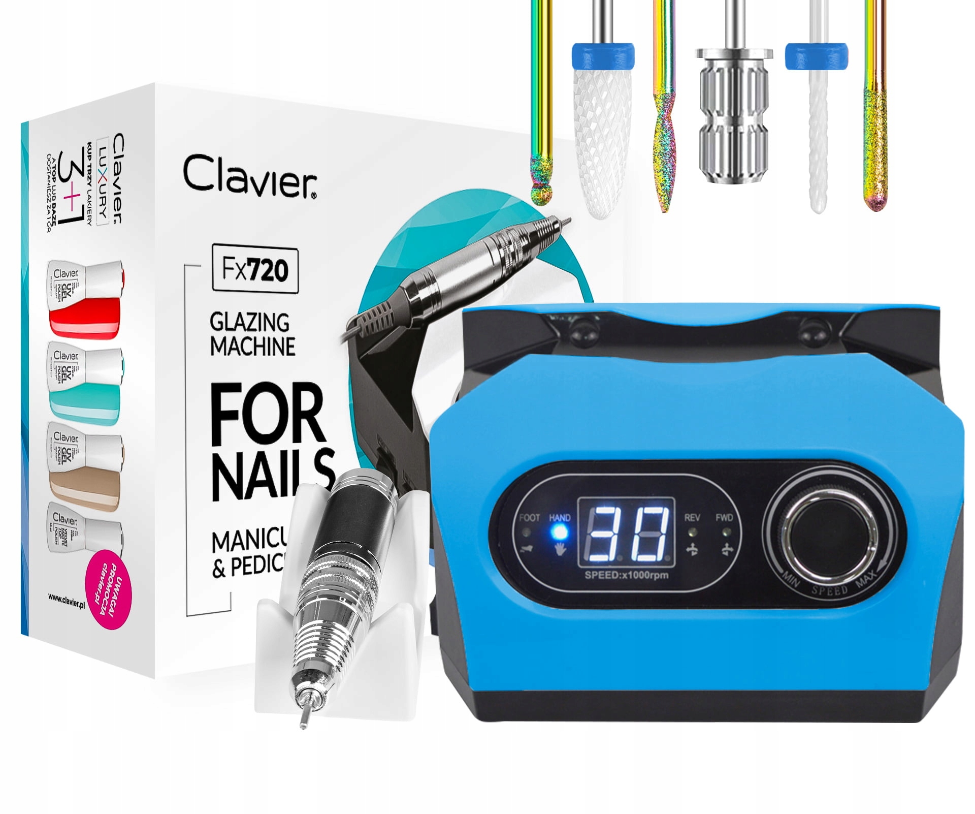 Frezarka Do Paznokci Manicure Mocna 65W Profesjonalna Clavier FX720