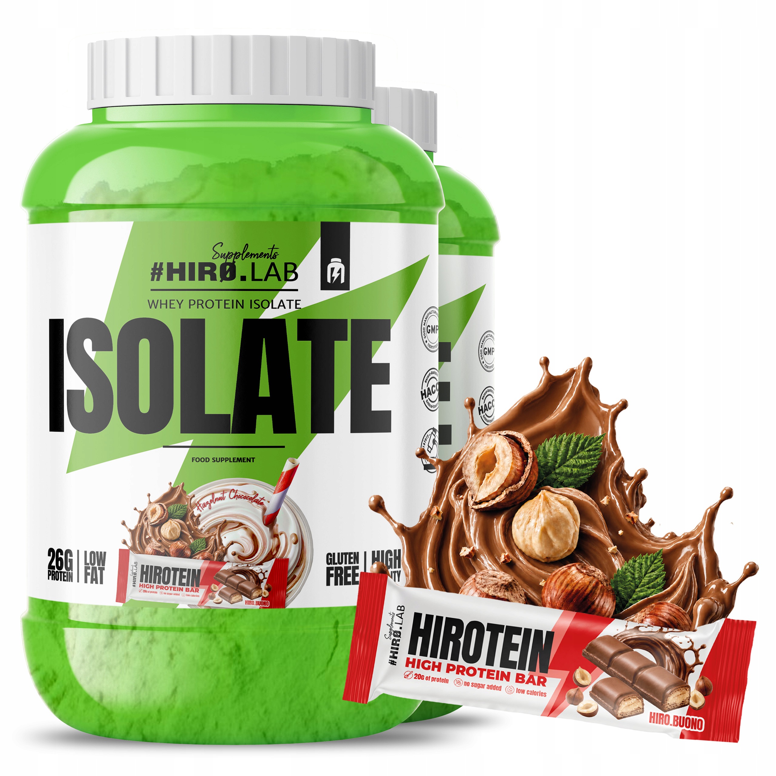 2xBílkoviny Izolat Whey Protein Wpi 1800 g Protein Hiro Buono Hiro.lab
