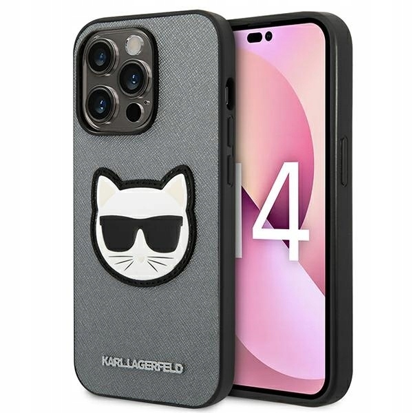 Karl Lagerfeld KLHCP14LSAPCHG pouzdro pouzdro kryt pro iPhone 14 Pro 6,1" stříbrné