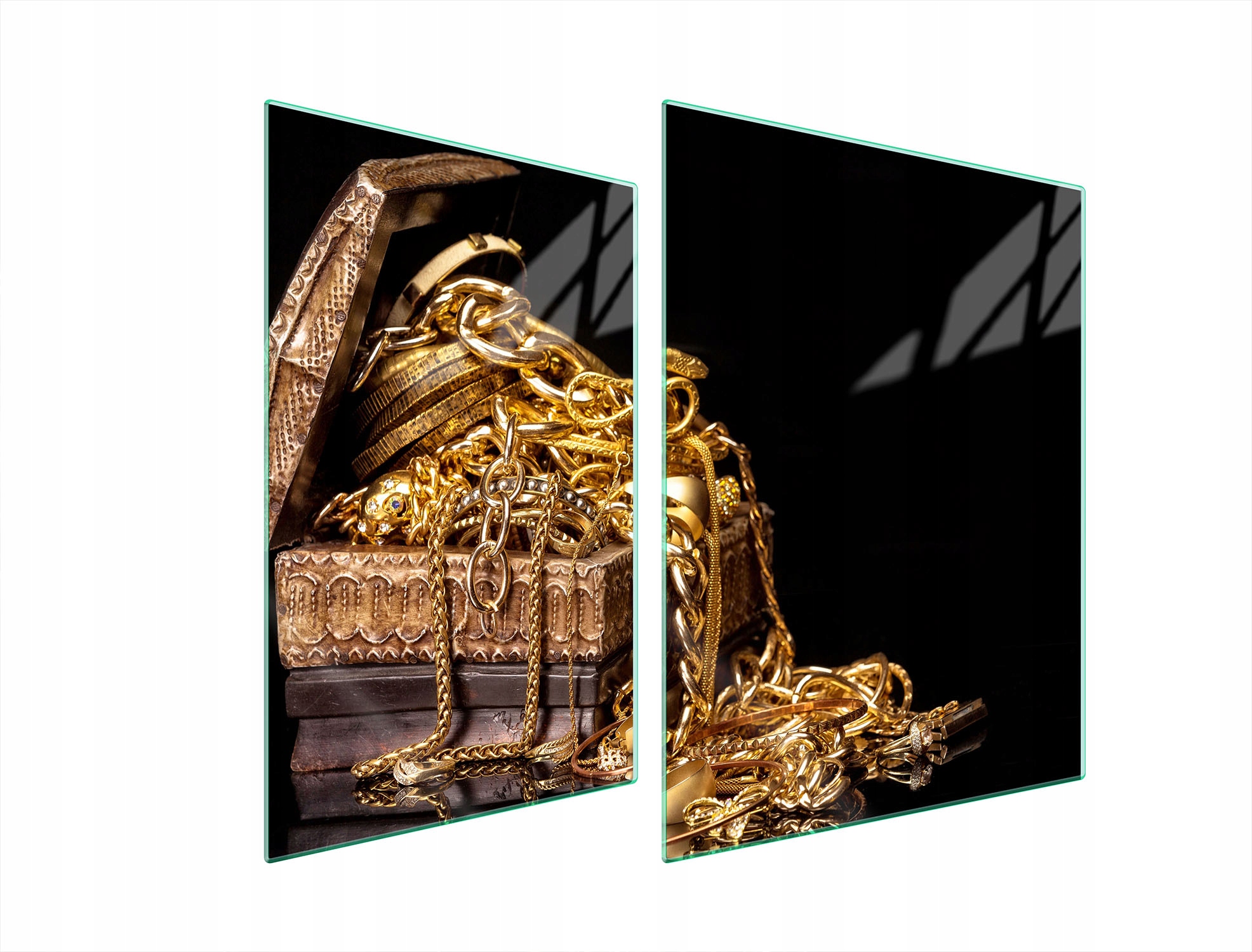 Skleněná Ochranná Deska Na Sporák 70x52 Zlato Tvrzené Sklo