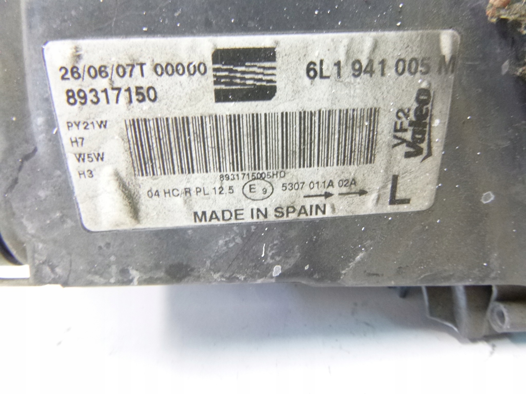 light left front Seat Ibiza III 6L LIFT black 6L1941005M 2006–2009 Valeo
