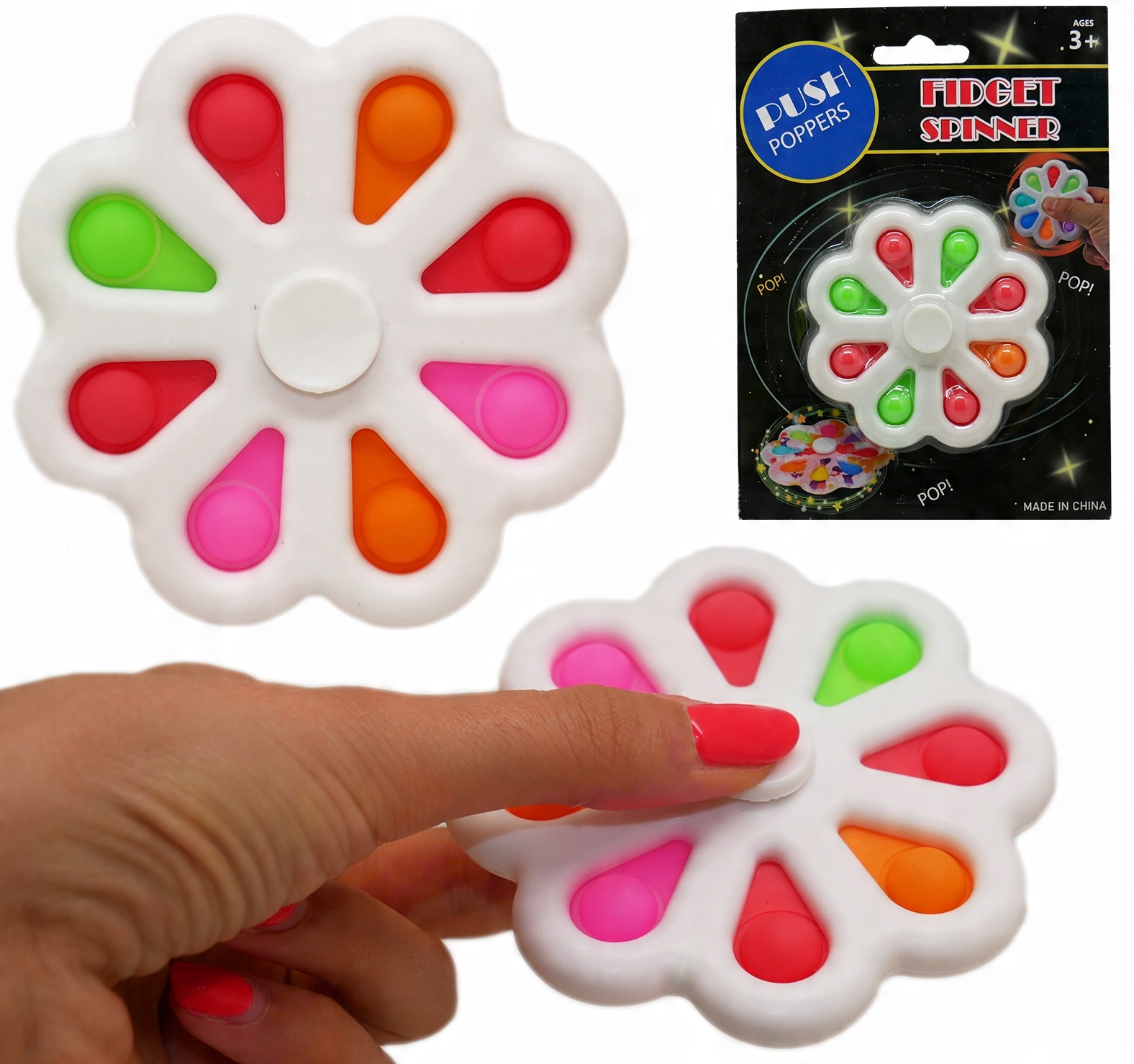 

Pop It Fidget Spinner push bubble 2w1 Sensoryczny