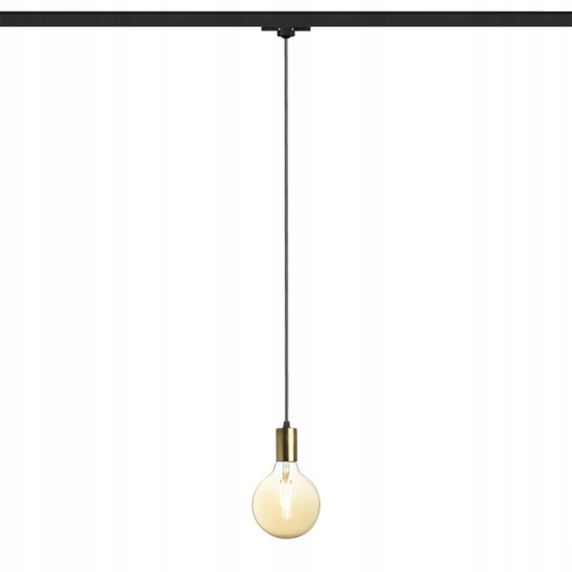 Závesné svietidlo Rendl Araq pre lištu, mosadz/čierna, E27, 150cm