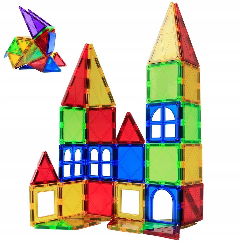 ZESTAW DUŻE KLOCKI MAGNETYCZNE KONSTRUKCYJNE 3D PANELE MAGNETIC TILES 45 Bohater brak