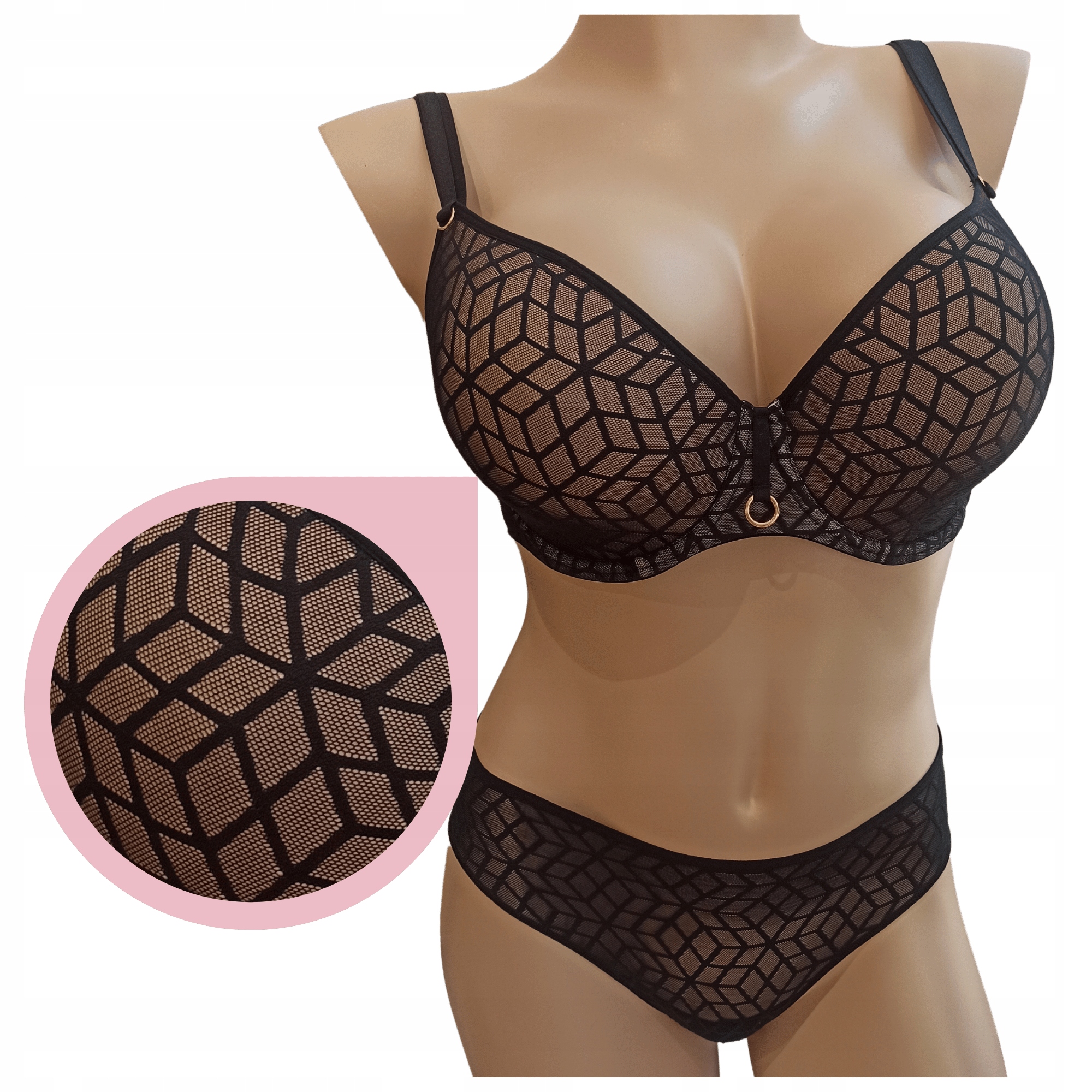 Lemax Secret Plunge podprsenka černá vyztužená síťovina podprsenka 95B