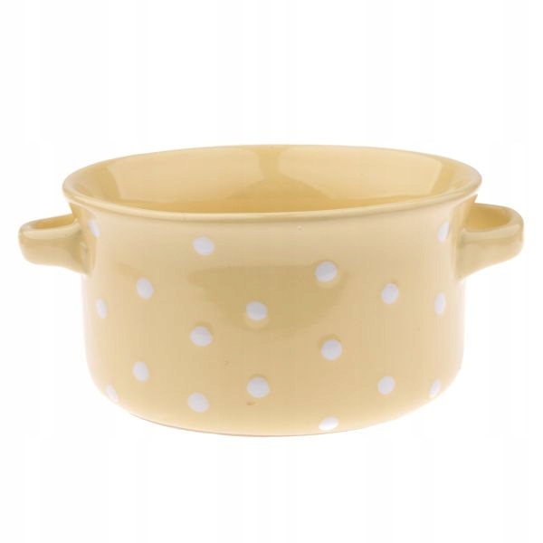 

Miska ceramiczna z uszkami żółta w kropki miseczka