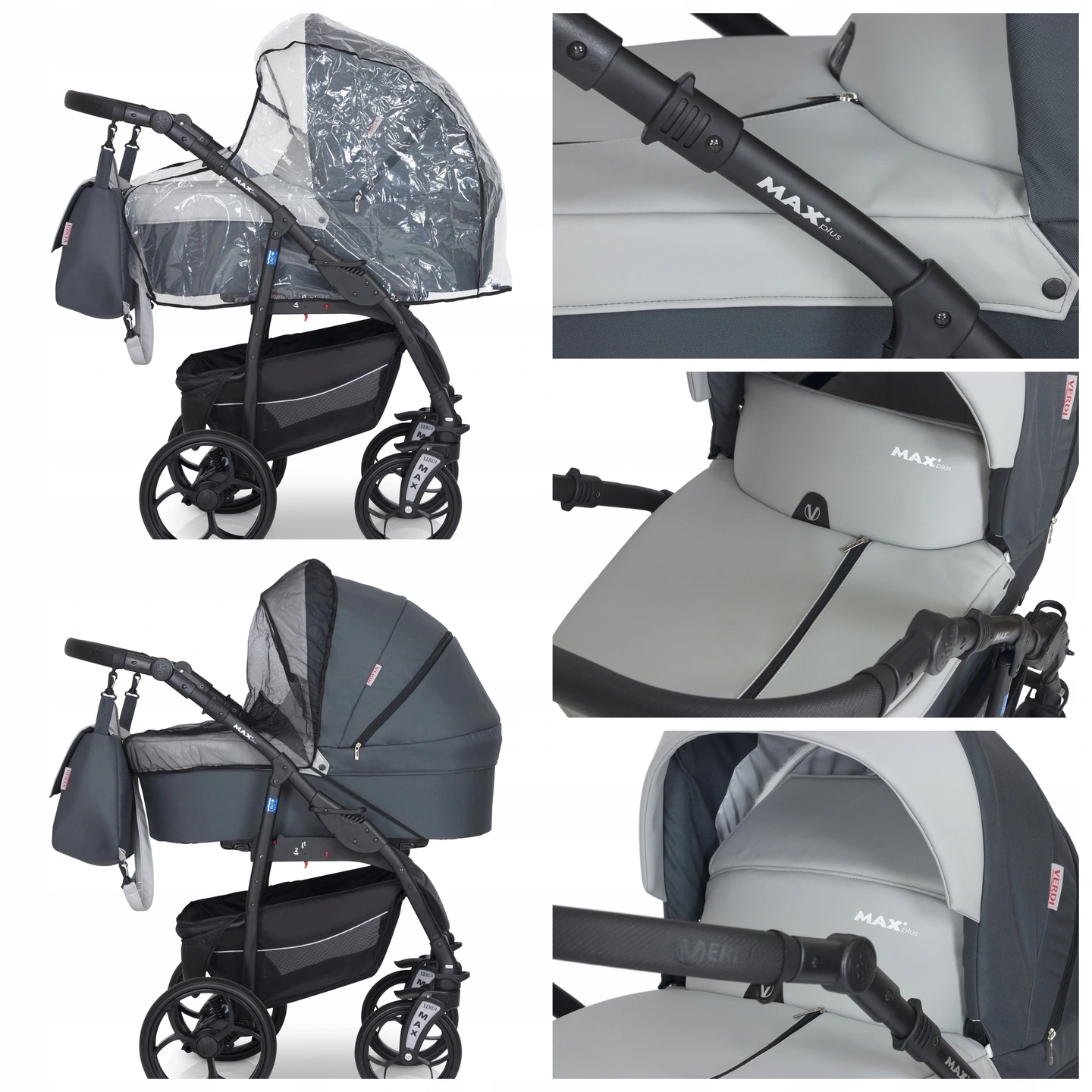 WÓZEK DZIECIĘCY VERDI MAX PLUS 3W1 + AKCESORIA Typ siedziska Rozkładane