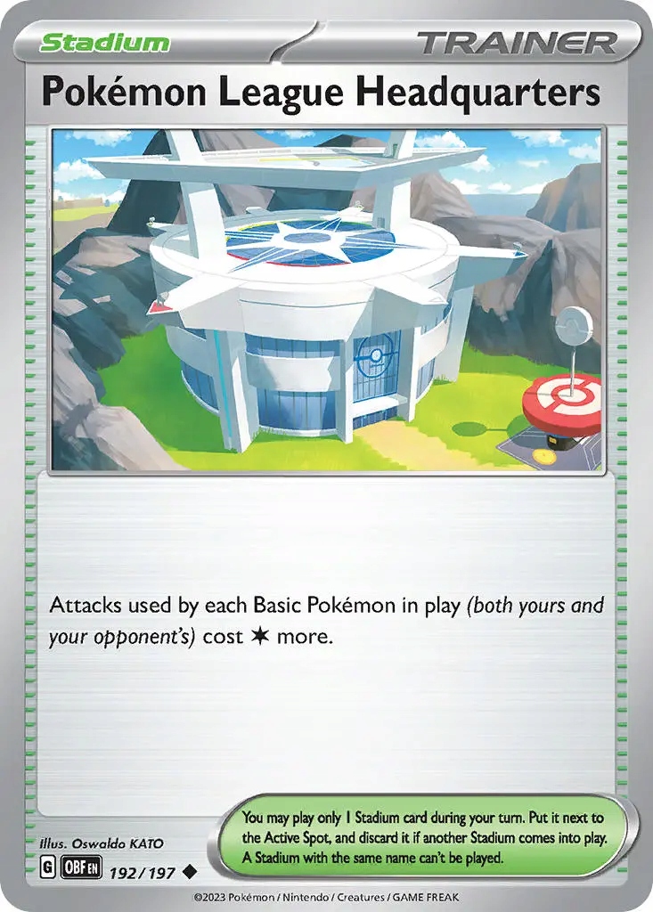 Oryginalna Karta Pokemon Pokémon League Headquarters (obf 192) Reverse Holo