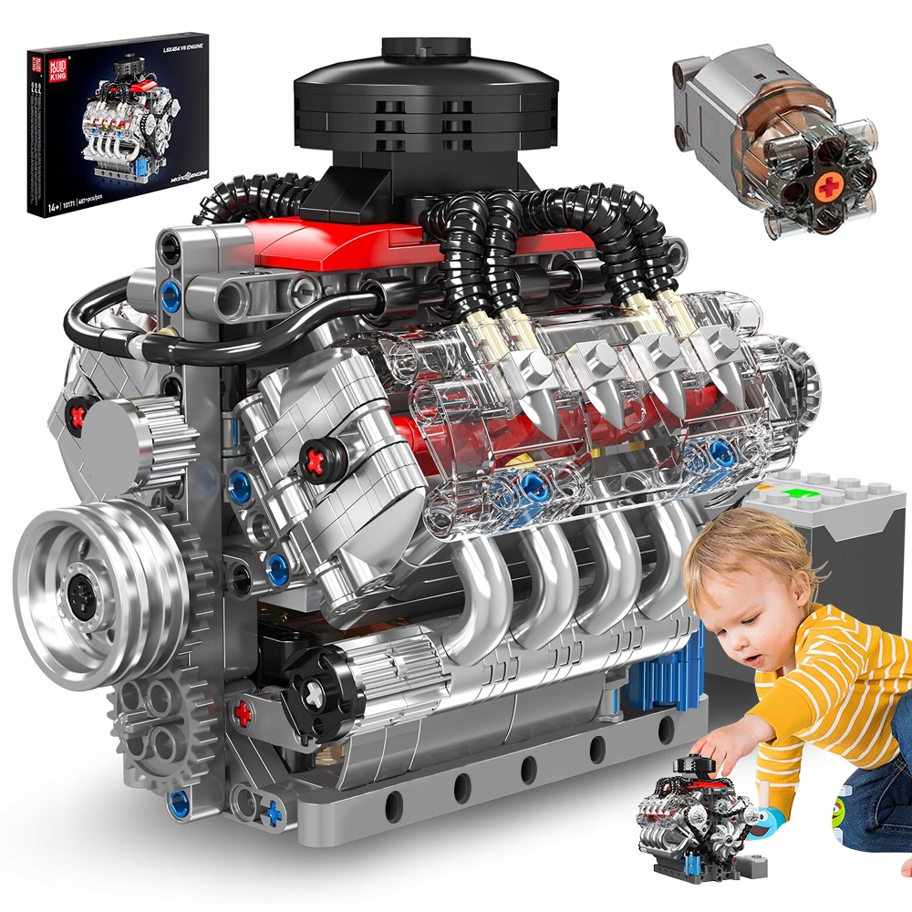 Klocki Mould King 10171 Silnik Turbodoładowany Mclaren V8 Engine 487 El.