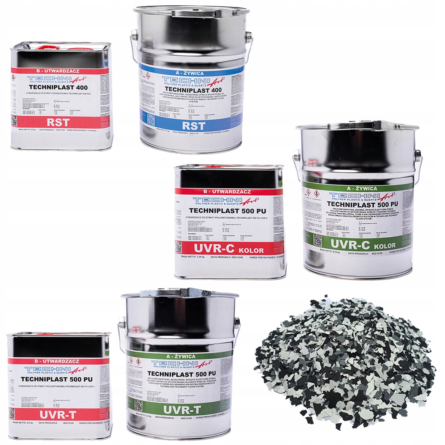 Polyuretanová pryskyřice barvená na balkon, terasa, sada okvětních lístků a laku, 25 m2