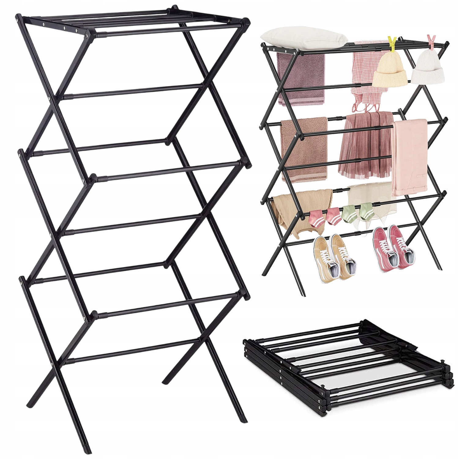 Levně Stojící Sušák Vysoký, Úzký, Skládací Sušák Na Prádlo