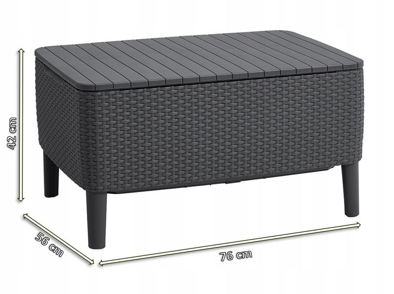 Stół technorattan prostokątny 76 x 56 x 42 cm KETER SALEMO STOLIK CAPPUCINO Producent Keter