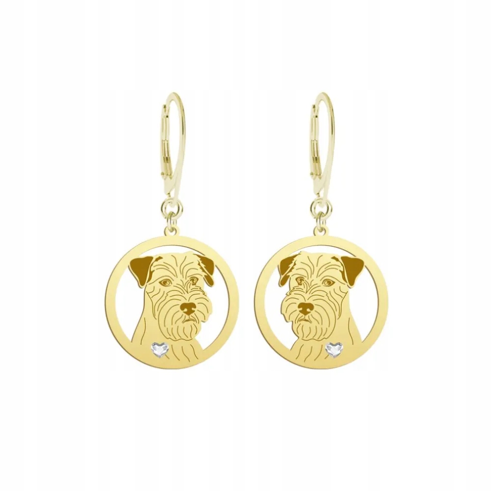 Náušnice Zlaté s psem Jack Russell teriér Hrubosrstý 925 Dárek Gravírování